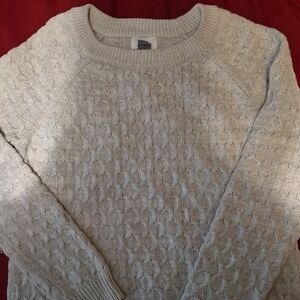 Old Navy Light Gray Cable Knit Sweater